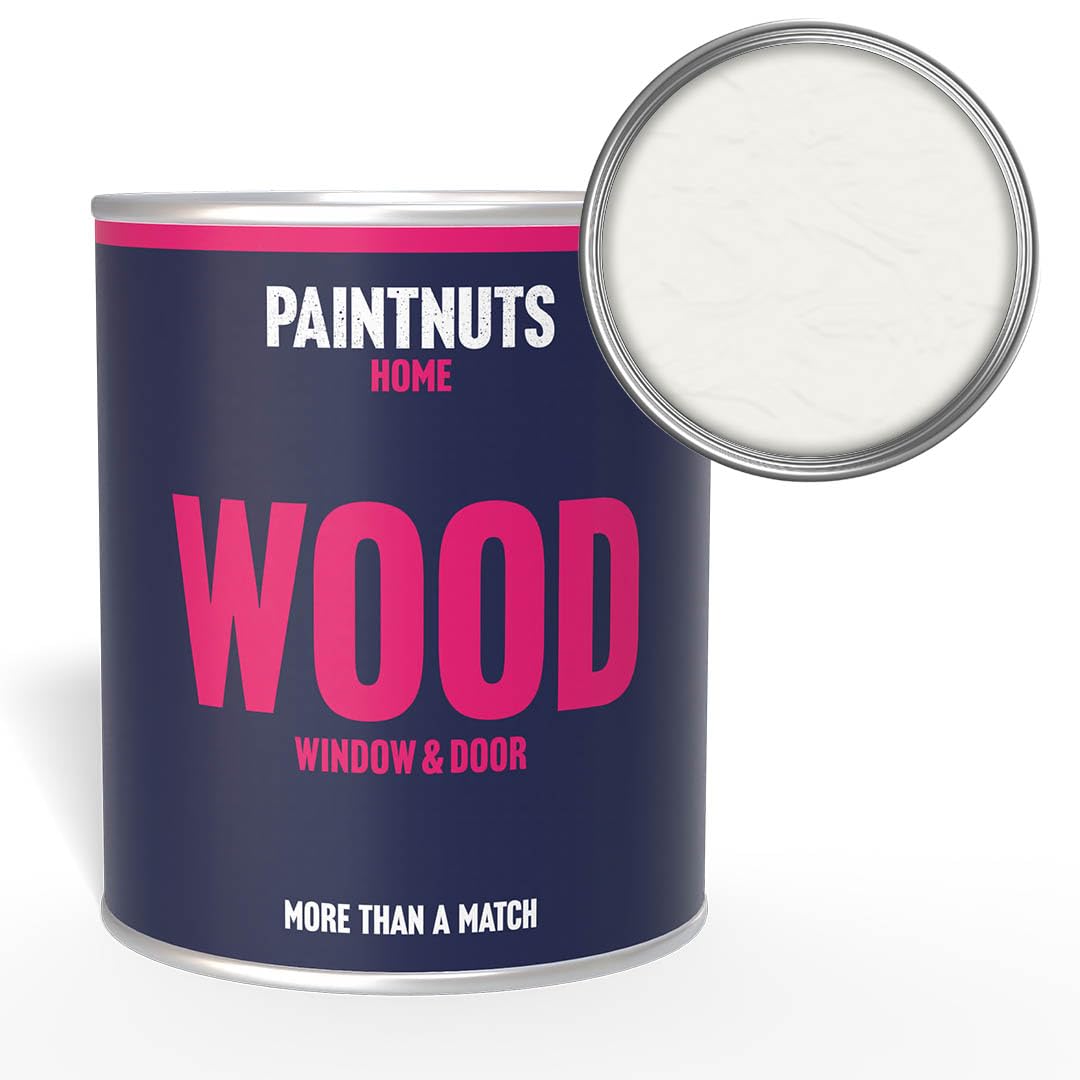 Paintnuts Traffic White Wood Window & Door Paint - Ral-9016 - Matt 1 Litre Tin