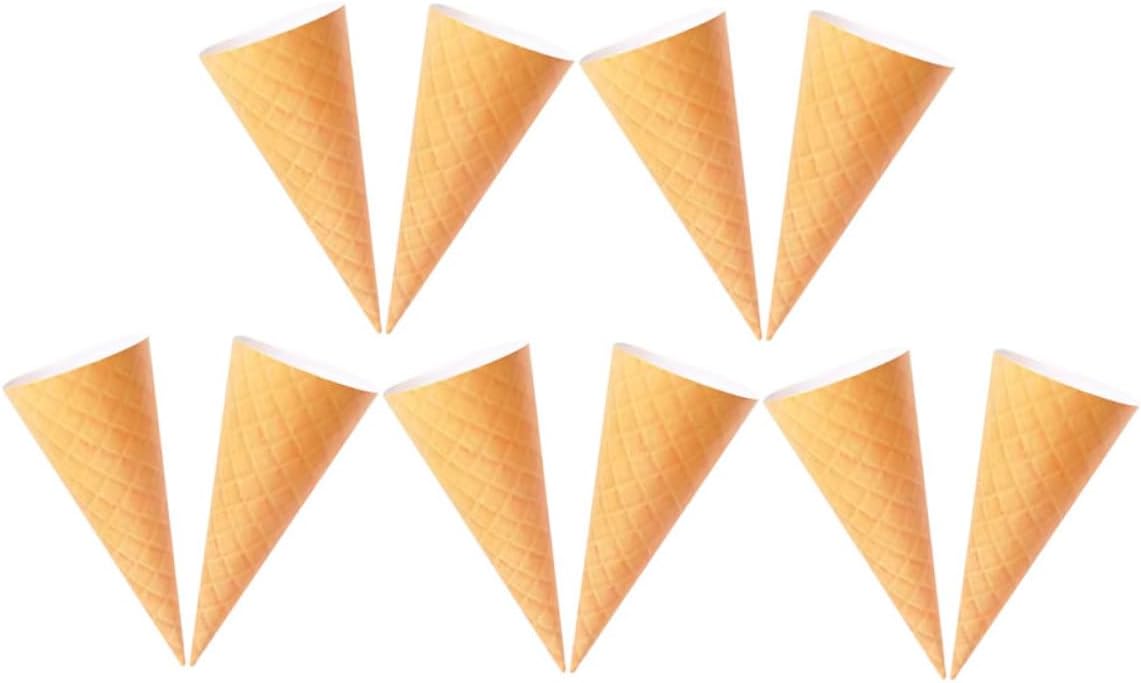 Unique Floral Wrapping Paper Cones 10pcs Cream Ice Cream Cone Flower Holders Perfect for Wedding Party DIY Decor
