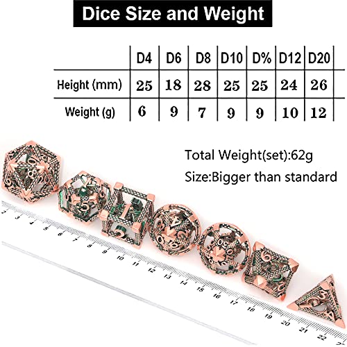 Dnd Dice Set, Dungeons And Dragons Dice Metal Polyhedral Dice Set Role Playing D&D Dice Hollow Cthulhu Dice Gaming D And D Dice For Table Game Rpg Magic The Gathering Dice Pathfinder Shadowrun #TOP3