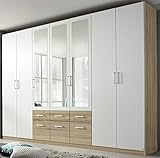 schrankkorpus selber bauen B/H/T ca. 315 x 229 x 54 cm Rauch AK644.1506 Drehtürenschrank Bingen / 7-türig/B 315 H 229 T 54 cm/Korpus: Eiche Sonoma, Fronten: Weiss, Abs. Eiche Sonoma