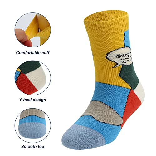 Crazy Socks For Kids, Boys Cray Socks,Athletic Socks For Boy 4-12 Years,Pack Of 5 Pairs Dress Socks'black #TOP4