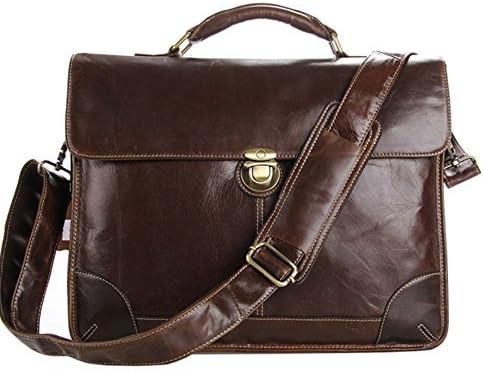 Leather Briefcase or Messenger Bag (For Laptops, Macbook, Chromebook, Ms Surface, Ipad, Android and Accessories)