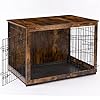 Ylovecl-Wooden-Dog-Crate-Furniture-with-Slide-Tray-Double-Doors-Dog-Crate-End-Table-Furniture-Style-Dog-Kennels-Indoor-Pet-Crate-Table-for-Large-Dog-44-Rustic-Style-Multi-Colored Pet Crate Table for Large Dog