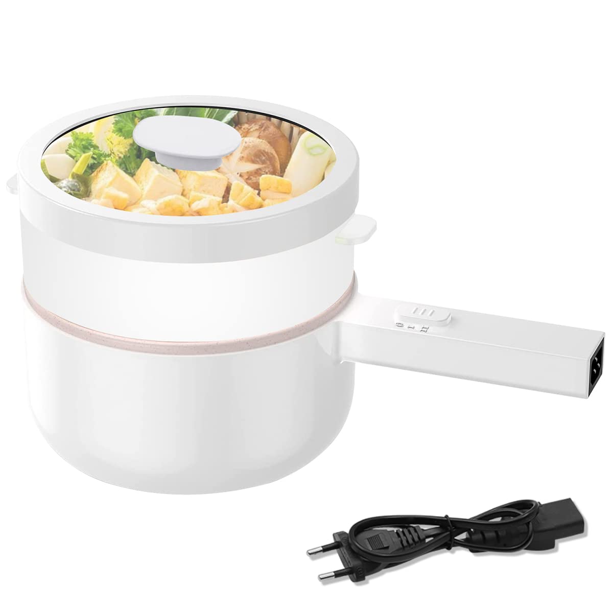 HASTHIP® Electric Pot 1.5L Electric Cooking Pot with Lid & Steamer