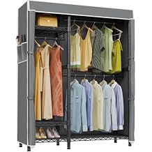 VIPEK V2C Heavy Duty Clothes Rack with Upgraded Polyester Cover, Metal Portable Closet with Adjustable Shelves & Hanging Rods, Freestanding Wardrobe Closet for Bedroom, Max Load 700LBS