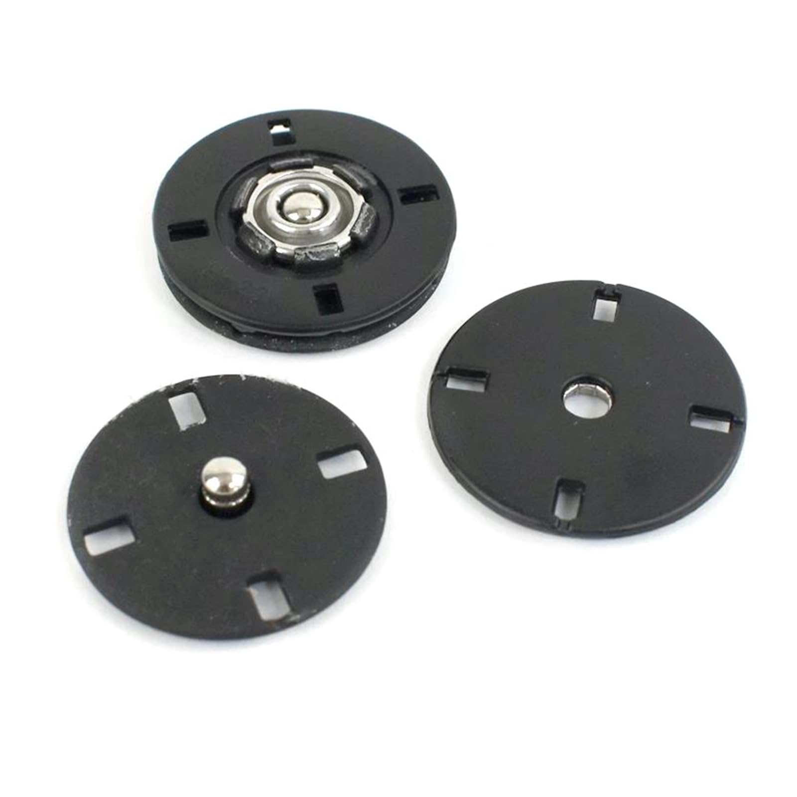 20Sets 10-25mm Invisible Metal Snap Button, Fastener for Female Coat Bag DIY Clothing Snaps Sewing Supplies,Black,15mm