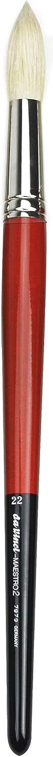 da Vinci Hog Bristle Series 7055 Maestro 2 Artist Paint Brush, Straight Edge Spalter with Red Handle, Size 60