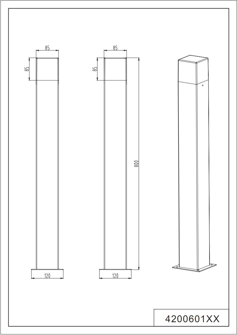 Trio Leuchten LED Außen-Wegeleuchte, Aluminiumguss, inklusiv 1 x E14, 4 W, Höhe 80 cm, anthrazit 420060142 |