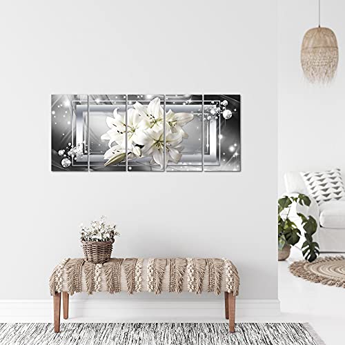 Décoration murale salon avec tableau lis fleurs en impression premium
