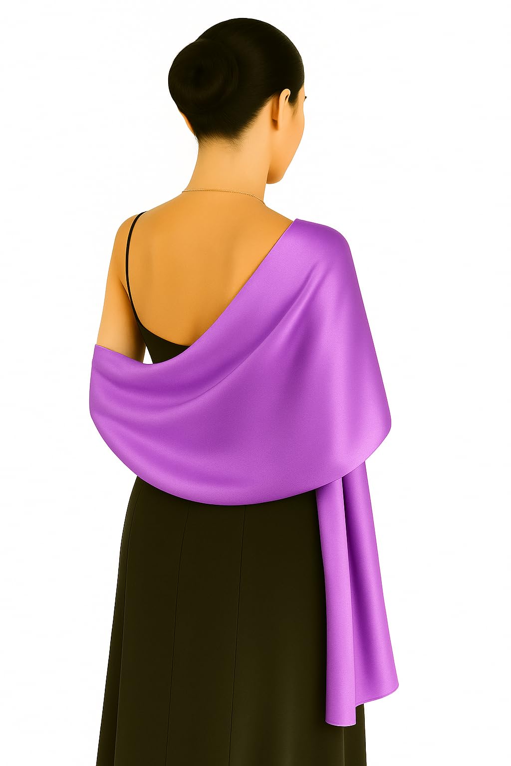 Shanlin Silk Feel Long Satin Patterned & Solid Color Scarves for Women in Gift Box, Solid Color: Light Purple, 70.5"x35.4" (180x90cm) โ image 1