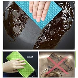 Sold_By_Cheapnwork Reusable Cleaning Cellulose Sponge Cloths Absorbent Wipes Clean Kitchen Car Dish Eco-Friendly Dishcloth Hand Towel Auto - 1pack (5pcs) - Non Vacuum