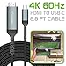 USB-C to HDMI 4K Video Adapter Cable, Adapter, Smartphone to TV HDMI [Thunderbolt 3 Compatible] Compatible with iPhone 16 & 15, Samsung Galaxy, Moto and Laptop with USB-C (6-Feet)