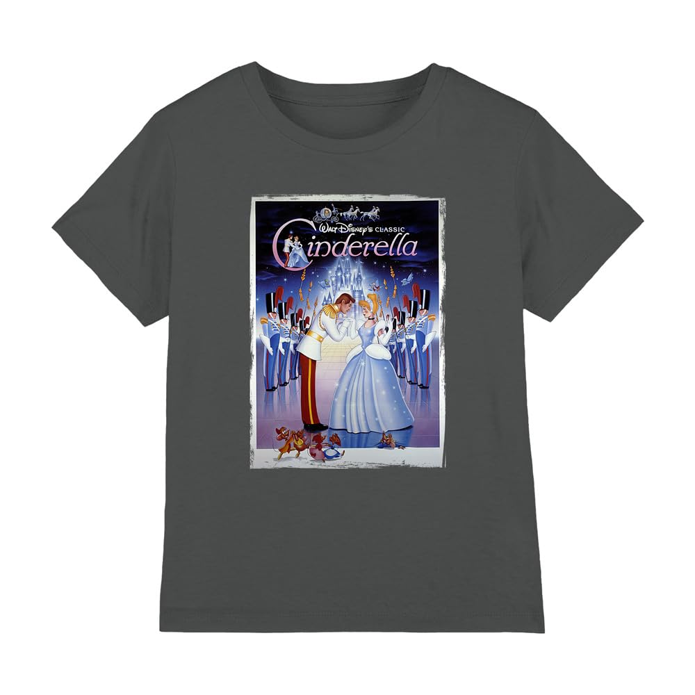Cinderella Poster Girls T Shirt, Charcoal, 3-4 Years