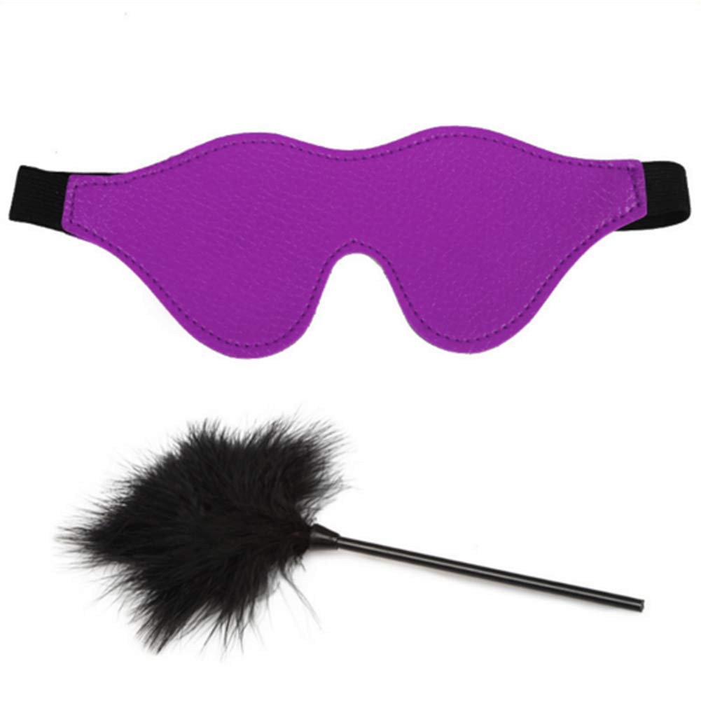 SM Adulto Flirtare Legame 7 Pezzi Set Uomini E Donne Maschera per Gli Occhi Pelle Manette Strumento di Tortura Oggetti di Scena del Sesso,Purple