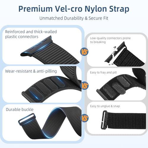 3 Pack Nylon Band Compatible with Apple Watch Bands for Women Men - image 4