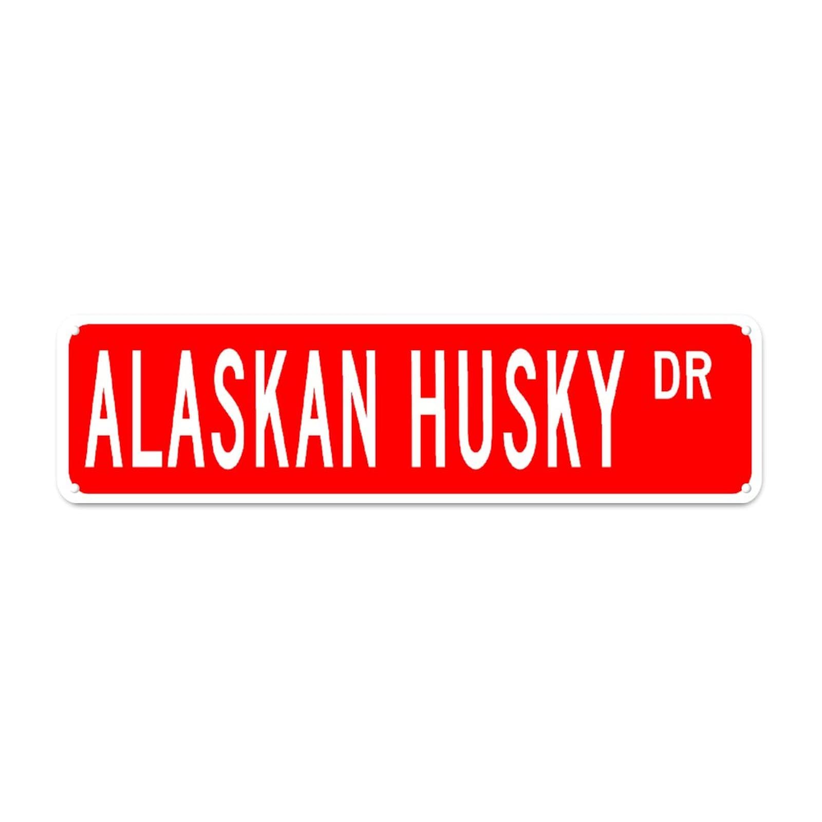 Alaskan Husky DR Retro Tin Signs Aluminum Metal Sign Gift for Home Living Room Club Garden Wall Yard Funny Coffee Decor 4x16 Inch