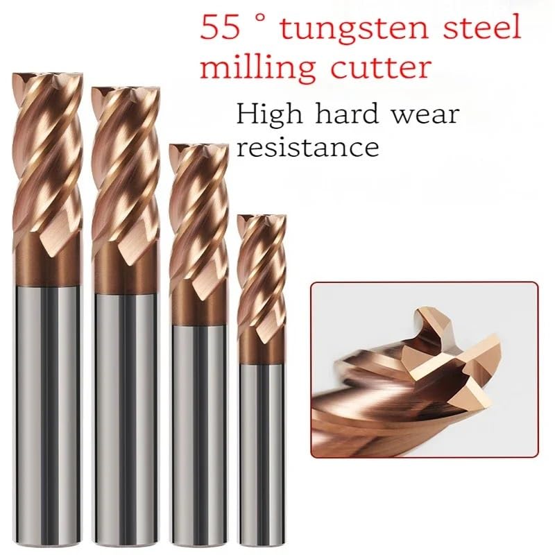 1 szt. 2 3 4 5 6 7 8 9-20 mm HRC55 frez z węglika spiekanego ostrza metal stal wolfram powłoka stopowa narzędzie tnące obróbka CNC(8.0X35X8X100)
