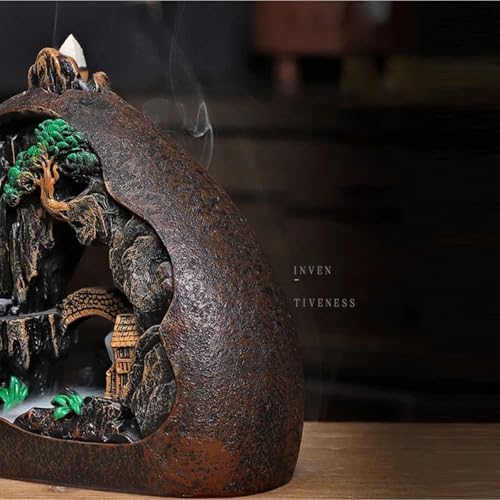 Brûleur d'encens à refoulement en résine supérieure de style zen