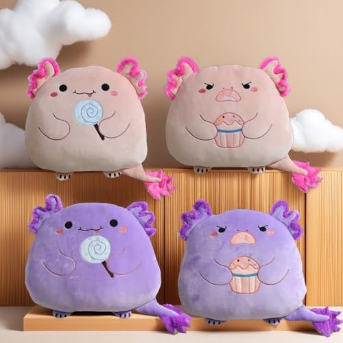 Coussin peluche axolotl rose : doudou salamandre lavable et extra doux - 6