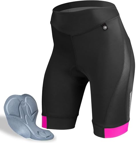 AEROTECHDESIGNS Pantalones cortos de ciclismo acolchados Elite para mujer Pantalones cortos de ciclismo premium de larga distancia Fabricado en
