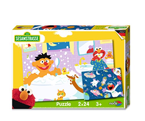 Noris Spiele 606038062u00a0Sesame Street Puzzle, 2u00a0x 24u00a0pièces