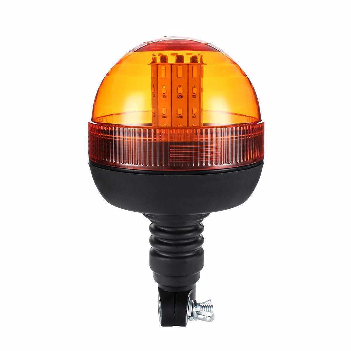 Coppia 40 LED Arancio Rotante E9 12-24V IP56 Omologato Base Flessibile Lampeggiante LED Trattore