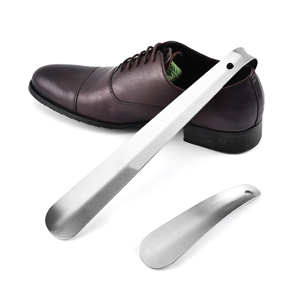 Juego de 5 calzadores de acero inoxidable con mango largo para hombre, mujer y niños, bomba extractora de zapatillas, 58 cm