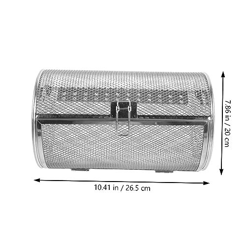 Luxshiny Stainless Steel Rotisserie Oven Cage with Movable Door Versatile Grill Roaster Drum for Nuts Dried Fruits and Meat Easy Locking Design for Secure Cooking and Hassle