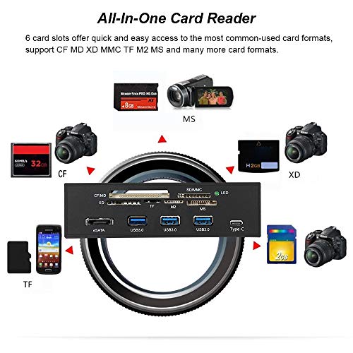 Docooler Sunshine-tipway STW 5,25 polegadas leitor de cartão interno mídia painel frontal multifunci