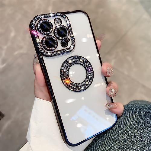 Coque silicone souple iPhone 11 transparent paillettes noir avec trou strass