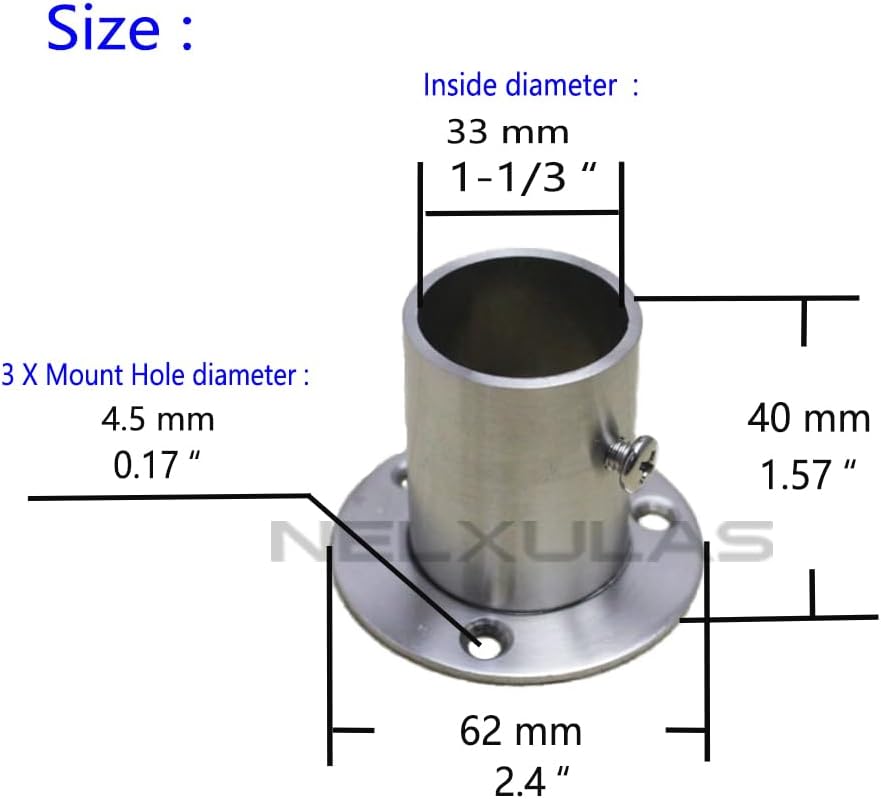 Stainless Steel Closet Rod Flange Holder for Pipe (AD2)