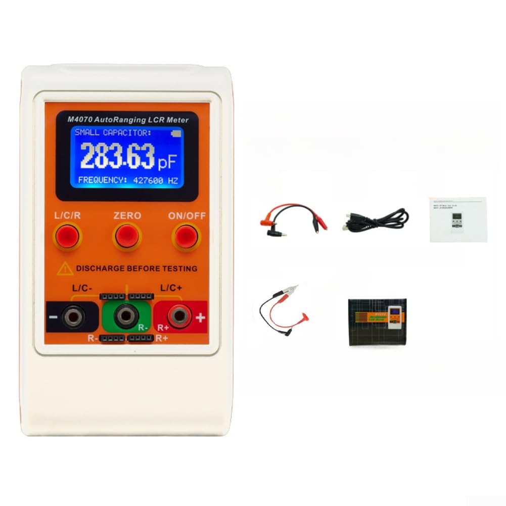 M4070 LCR pour testeur de pont, compteur d'inductance de capacité numérique avec plage automatique 100 mF 20 h, programmation USB PC pour réparation de composants SMD (instrument + clip)