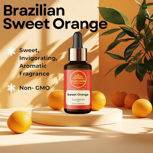 Image of Sweet Orange Essential Oil | Sweet Citrus Aroma for Diffusers, Relaxing Spaces & DIY Creations | Pure Brazilian Orange Rinds for Soap, Candles & Blends 30ml (1 oz)