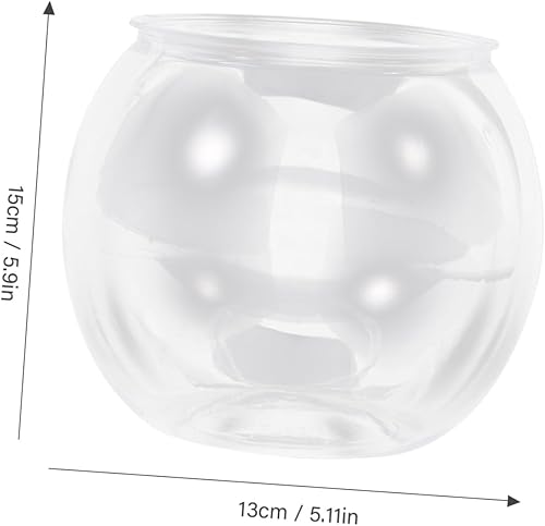 Miniatura 2 de Tanque de peces redondo transparente Jarrón hidropónico de plástico pequeño tanque de peces tanque de terrario Betta Fish Bowl Plantador de terrario