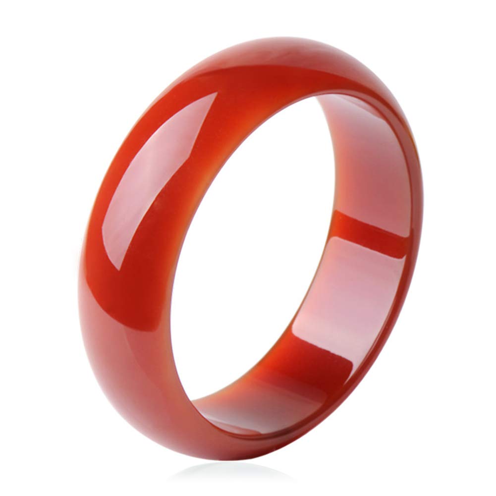 Brazalete de jade de ágata roja natural y gruesa para mujer 6