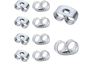 300 Pieces Stainless Steel Butterfly Earring Backs (Silver 6x4.5mm)