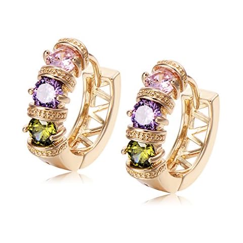 Pendientes redondos Yazilind 18K Cover