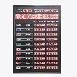 LED Electronic Exchange Rate Display, 10 Countries World Exchange Rate Clock with Remote Control, Automatic Time Update and Power-Off Memory Function, Clear Easy to Read, for Banks, Office