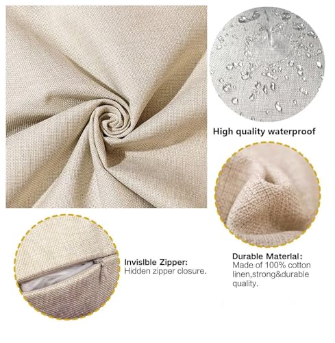 Housse coussin imperméable lin résistant aux intempéries pour jardin et sofa - 3