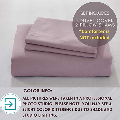 Alazuria Duvet Cover Queen, Soft Microfiber Queen Size Duvet Cover Set (3 Piece) Breathable, Zipper Closure, 4 Corner Ties (1 Comforter Cover + 2 Pillow Shams) Berry Mocha, Queen #TOP2