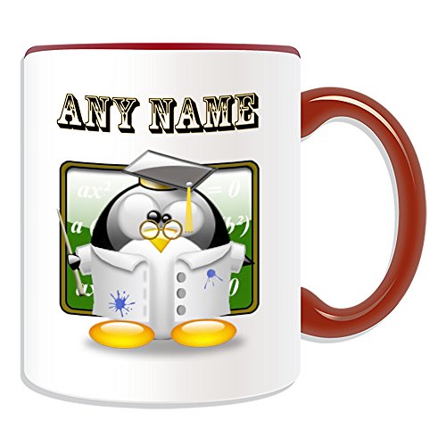 Personalised Gift - Professor Doctor Mug (Penguin in Costume Design Theme, Colour Options) - Any Name / Message on Your Unique - Teacher Lecturer PhD Dr Prof by UniGift