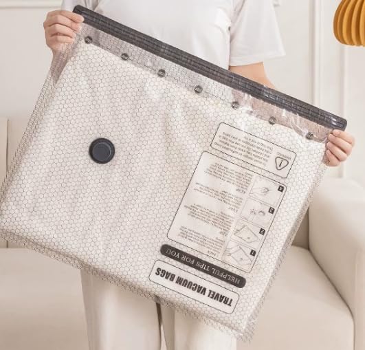 Juego de 16 Bolsas de Compresión para Viaje con Bomba – 4 Tamaños, Bolsas de Vacío para Ropa que Ahorran Espacio 4×(40×40cm, 40×50cm, 40×60cm, 50×60cm) para Organizar Maletas