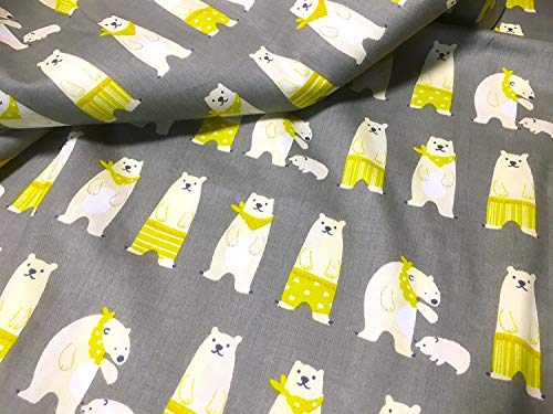 生地 布 北欧 しろくま 動物 約160cm幅×200cmカット 手芸 ハンドメイド用品