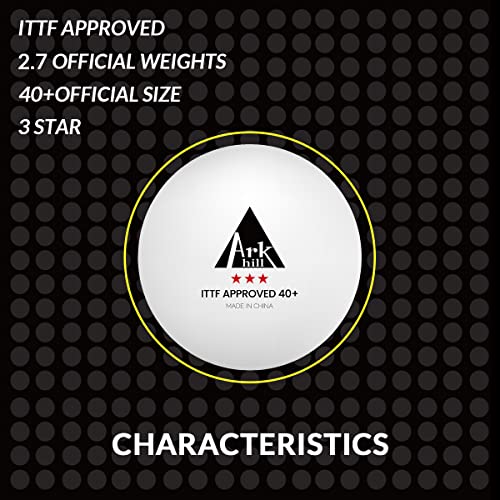 Arkhill 3 Star Ping Pong For Table Tennis, Ittf Certified Professional 40+ Balls, Practice, Training, Or Competition Use, Orange 40Mm Ball Bulk Sets, High Performance 6 Pack #TOP2