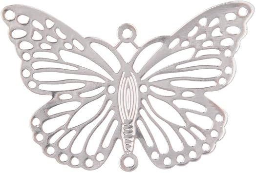 10pcs Silver Butterfly Hanging Suncatcher DIY Metal Parts Hand-Crafts Pendant Ornament Drop