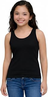 CHARM N CHERISH Girls Padded Cotton Sleeveless Tank Top, White, Pack of 1 Price In India