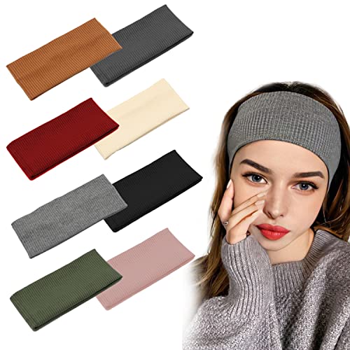 Topzora Diadema para mujer, 8 unidades, para mujer, para el pelo, para mujer, verano, negro, deporte, yoga, absorbe el sudor Cover