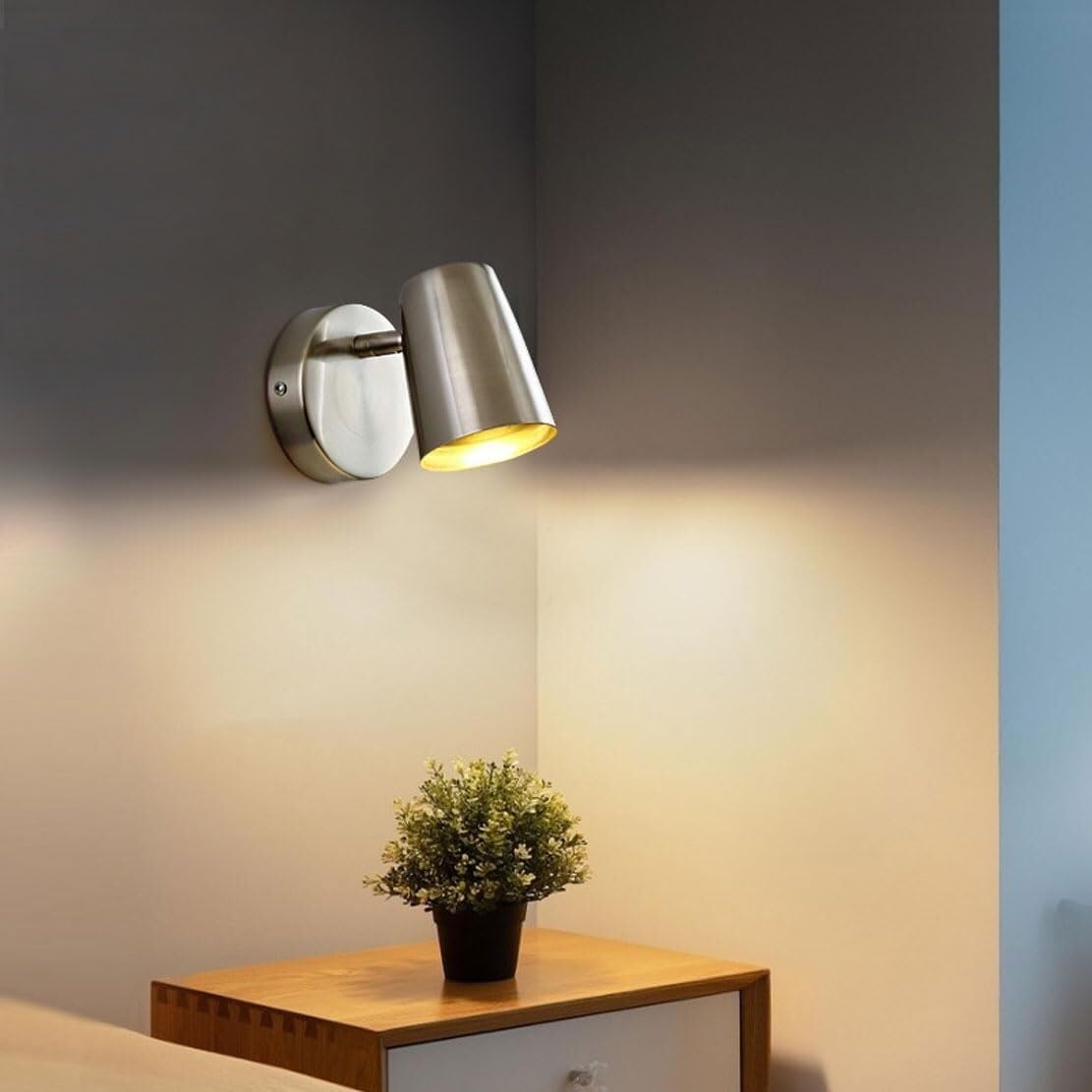 Lámparas de Pared Modernas, con cableado Fijo, Casquillo E26/E27, Estilo Industrial, con Acabado Cepillado, decoración de dormitorios, cocinas y Salas de Estar (O