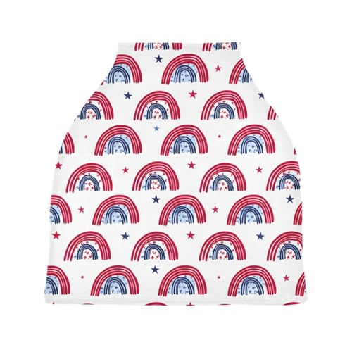 Bulletgxll Colorful Rainbows Stars Car Seat Covers for Babies Breathable Nursing Breastfeeding Cover Multi-Use Infant Carseat Canopy and Stroller Cover for Boys Girls