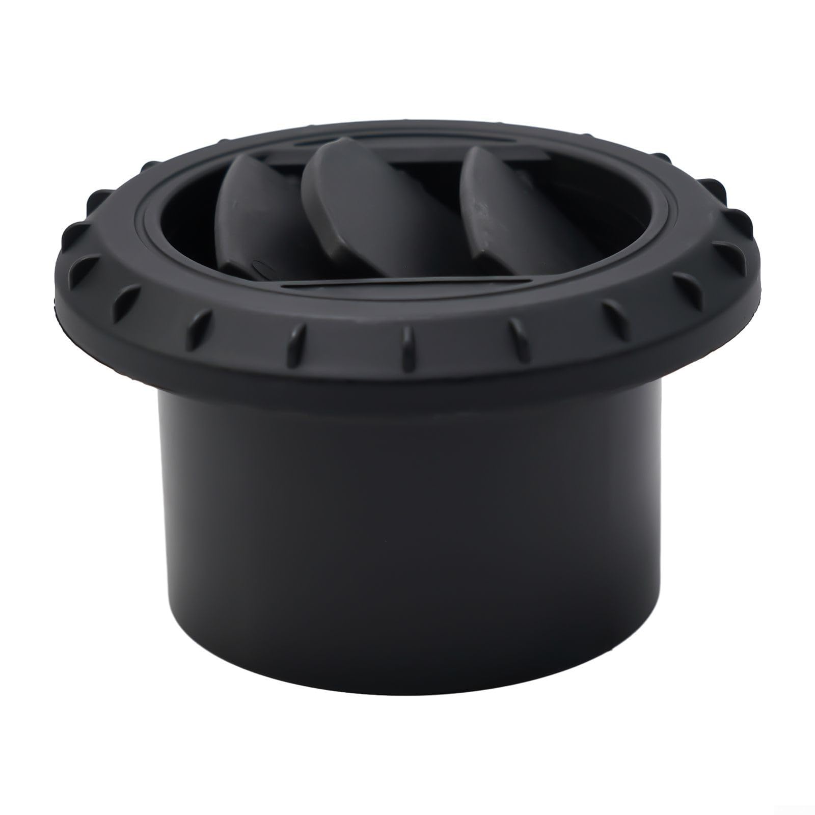 Presa D'aria Calda Girevole 75 Mm In Plastica Nera – Per Riscaldatori A Gasolio E Climatizzatori